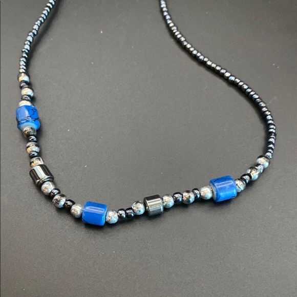 Trendy Seed Bead and Hematite Necklace - Picture 2 of 6